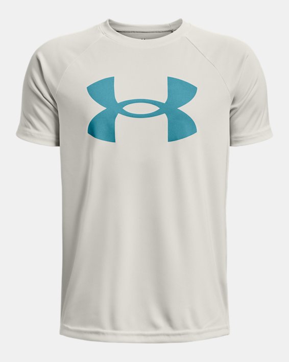 Boys' UA Tech™ Big Logo Short Sleeve, Gray, pdpMainDesktop image number 0